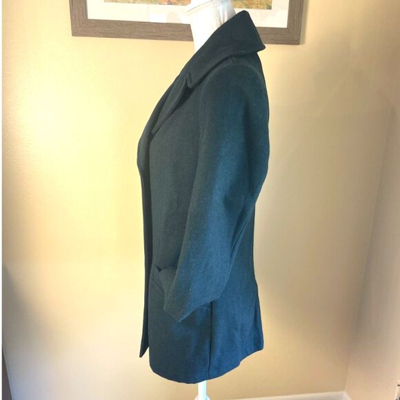 NWT Merona Womens Dark Green Peacoat S Classic Preppy Wool Blend Cozy Outerwear - Picture 5 of 13